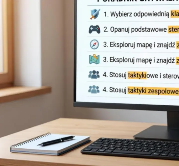 Interfejs portalu z widokiem listy poradników i filtrów do gier